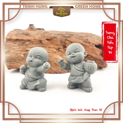 Tượng chú tiểu tập võ ver2 đá sa thạch