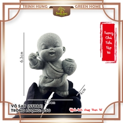 Tượng chú tiểu tập võ ver2 đá sa thạch