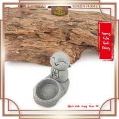 Tượng tiểu tịnh đăng (chú tiểu đốt nến) đá sa thạch ST.PVN2442