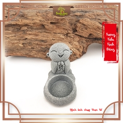 Tượng tiểu tịnh đăng (chú tiểu đốt nến) đá sa thạch ST.PVN2442