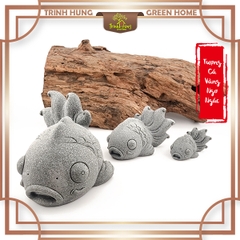 Tượng cá vàng ngơ ngác đá sa thạch ST.PVN2416