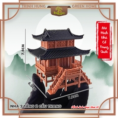 Mô hình nhà cổ trung quốc - nhà 2 tầng 2 cầu thang (lớn)