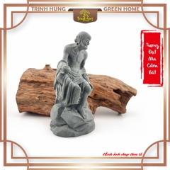 Tượng đạt ma cầm bát đá sa thạch ST0286