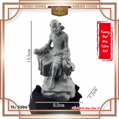 Tượng đạt ma cầm bát đá sa thạch ST0286