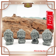 Bộ tượng tiểu phật tứ không đá sa thạch ST0338