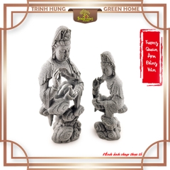 Tượng Quan âm đằng vân đá sa thạch