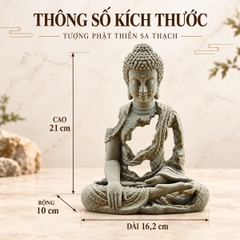 Tượng Hư Không Thiền Phật - xúc địa thủ ấn đá sa thạch ST0377