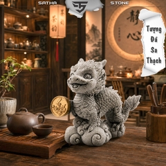 Thanh long dâng bảo đá sa thạch ST.PVN2665