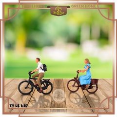 Mô hình Diorama - Race Medal đi xe đạp - Nữ đạp xe - 1:87 (có màu)