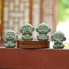 Bộ tượng thạch hầu tứ không đá sa thạch ST0380