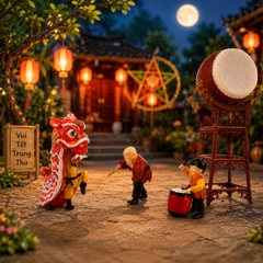 Mô hình trung thu, lễ hội in 3D sắc nét - Diorama 1:87