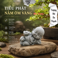 Tượng tiểu phật nằm ôm vàng đá sa thạch