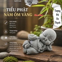Tượng tiểu phật nằm ôm vàng đá sa thạch