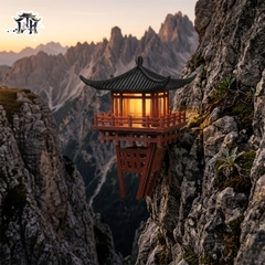 Mô hình nhà cổ trung quốc - Lầu treo vách núi