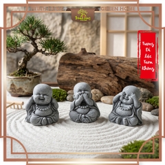 Bộ tượng Di lặc tam không đá sa thạch ST2596