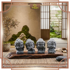 Bộ tượng tiểu phật tứ không đá sa thạch ST0338
