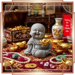 Tượng Di lặc chiêu lộc đá sa thạch ST2597