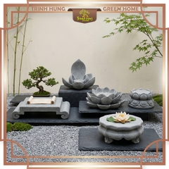 Tượng đế ngồi, đài sen đá sa thạch