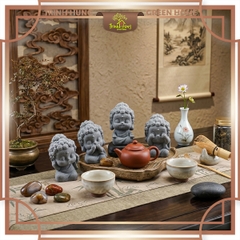 Bộ tượng tiểu phật tứ không đá sa thạch ST0338