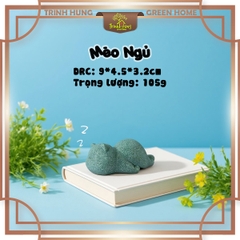 Tượng mèo thư thái đá sa thạch