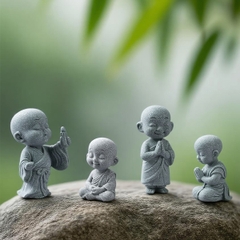 Tượng chú tiểu thiền tịnh đá sa thạch