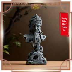 Tượng Diện phật thiện ác đá sa thạch ST0234