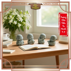 Tượng chú tiểu tu hành 4.0 đá sa thạch ST0316