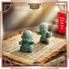 Tượng chú tiểu tập võ ver2 đá sa thạch