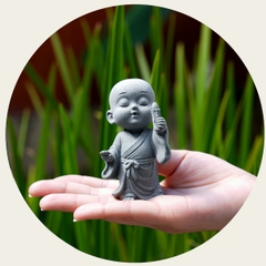 Tượng chú tiểu thiền tịnh đá sa thạch