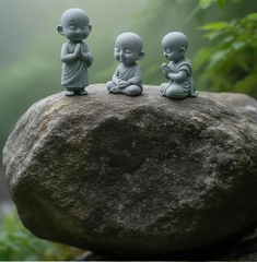 Tượng chú tiểu thiền tịnh đá sa thạch