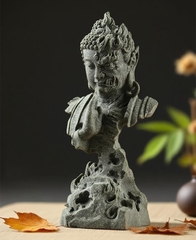 Tượng Diện phật thiện ác đá sa thạch ST0234