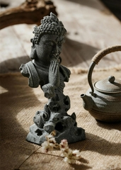 Tượng Diện phật thiện ác đá sa thạch ST0234