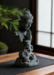 Tượng Diện phật thiện ác đá sa thạch ST0234