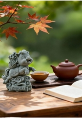 Tượng song mã cát tường đá sa thạch