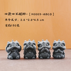 Bộ tượng tiểu lân tứ không đá sa thạch ST003