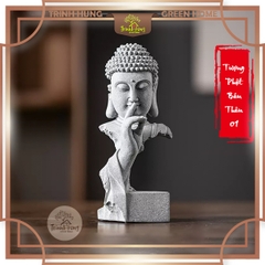 Tượng phật thích ca bán thân 01 đá sa thạch