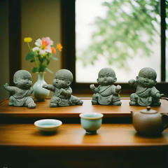 Bộ tượng 4 chú tiểu tập võ ST087