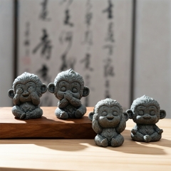 Bộ tượng thạch hầu tứ không đá sa thạch ST0380