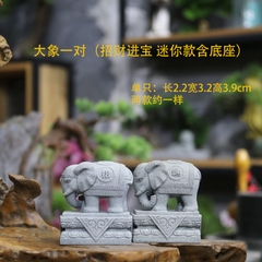 Đôi voi đá sa thạch có bệ ST.PVN2357