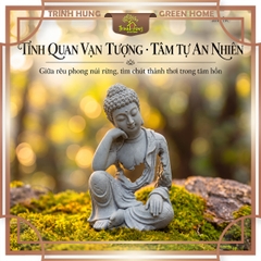 Tượng Hư Không Thiền Phật - An nhiên đá sa thạch ST0376