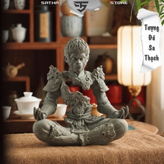 Tượng Ngộ Không - đấu chiến thiền tâm đá sa thạch ST0375