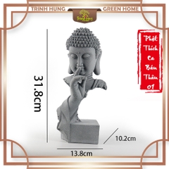 Tượng phật thích ca bán thân 01 đá sa thạch