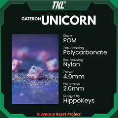 Gateron Unicorn Linear Switch | Gateron | Linear 63g | Inventory Reset Project