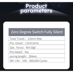 Switch Gateron Zero Degree | Gateron | Switch Silent | 45g | Công tắc bàn phím cơ