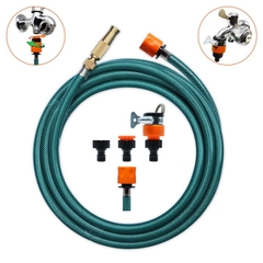 Bộ Rửa Xe & Tưới Cây 1021 Co Nối Cam – Đầu Đồng, Dây 5–50m, Xoay 360°