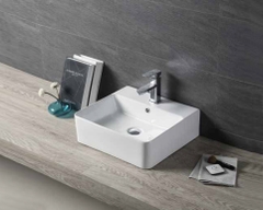 Chậu Rửa Mặt KPL-8501 – Lavabo Đặt Bàn Vuông, Sứ Cao Cấp, Thiết Kế Hiện Đại