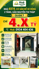 NHÀ 4X19, CÓ SÂN ĐỂ XE RỘNG, 2 TẦNG, GẦN NGUYỄN THỊ THẬP, QUẬN 7, CHỈ 4.X TỶ