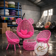 Bộ Bàn Ghế Xích Đu Tai Gấu Cao Cấp, Thiết Kế Độc Đáo Cho Sân Vườn