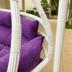 Xích đu bầu dục đệm tím