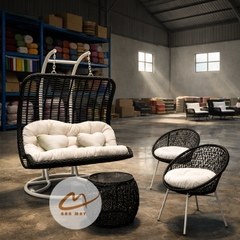 Bộ Bàn Ghế Xích Đu Lưng Vòm Cần Kép, Nội Thất Đại Gia Đình Bền Bỉ mà Sang Trọng